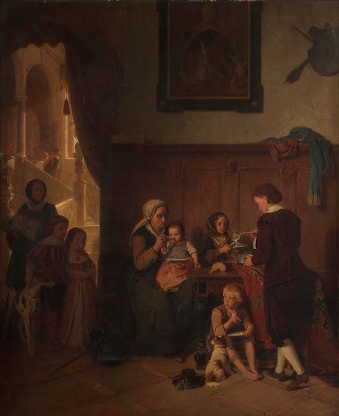 Bewirtung einer armen Familie 1859