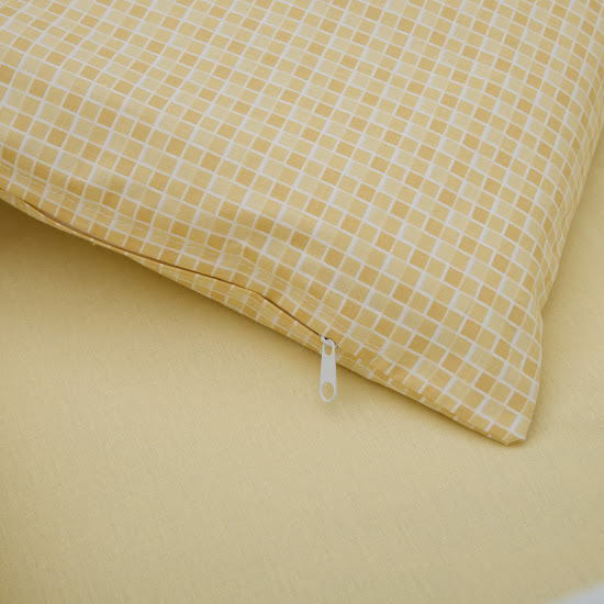 Children's replacement bedding set 3 el Twins Auro Print (calico) fitted sheet yellow