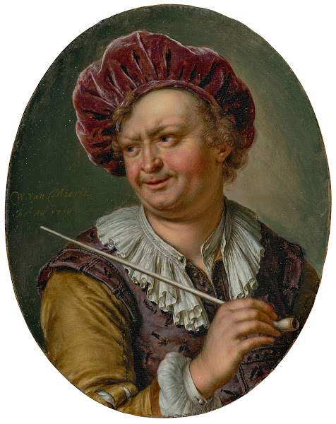 A man holding a pipe 1710