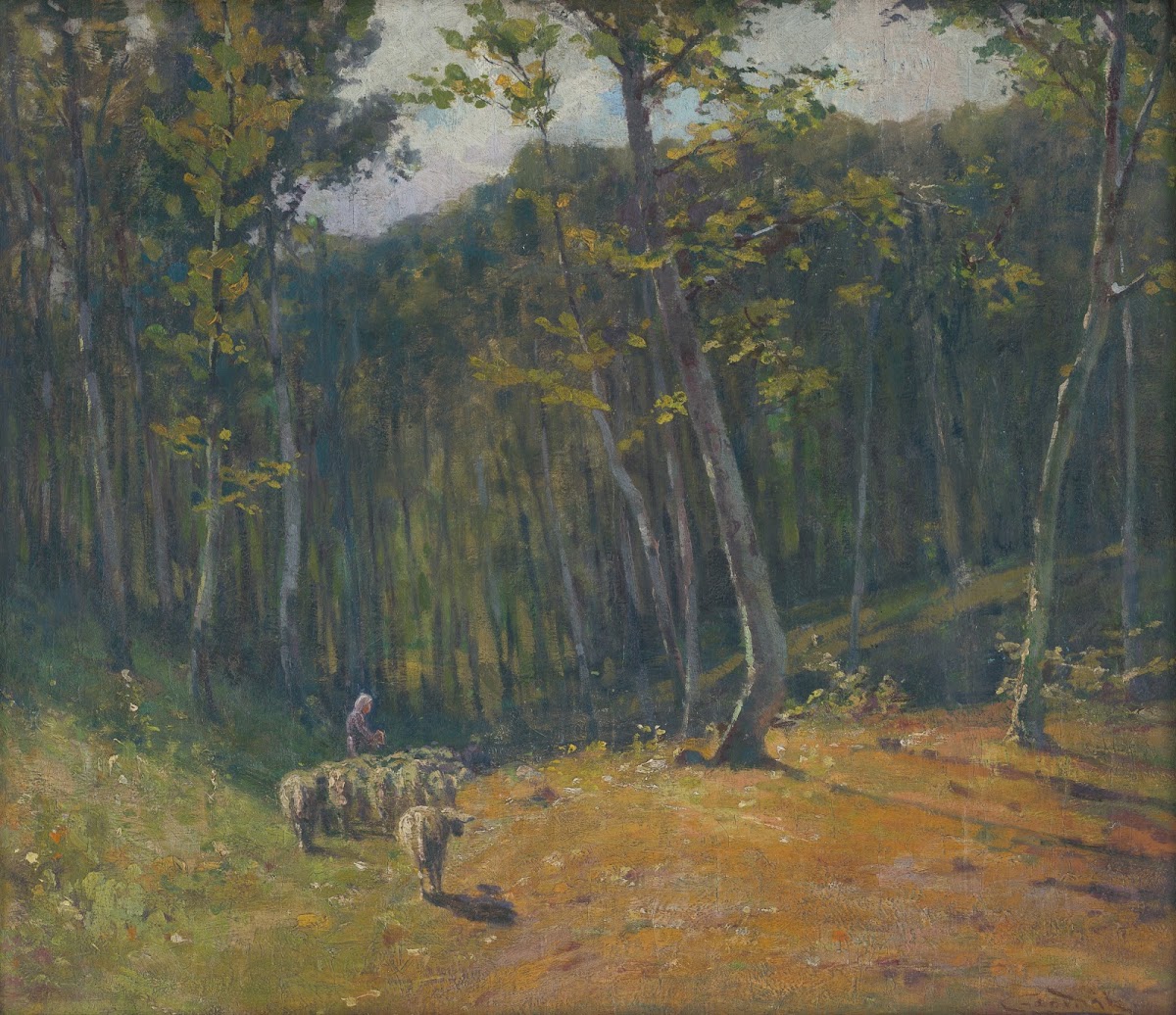 Forest with sheep 19001910