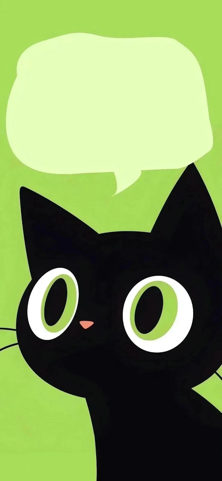 Black Cat, Cartoon, Illustration, Speech Bubble Full HD iPhone Wallpaper Background (1080x2336)