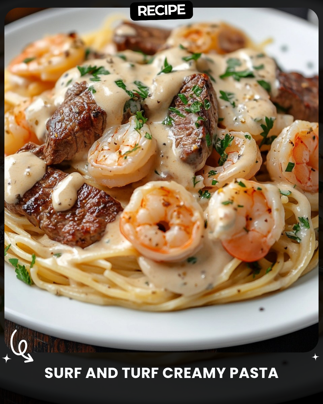 Surf and Turf Creamy Pasta