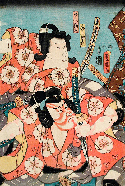 Toneri Umeōmaru and Toneri Sakuramaru from the play Sugawara Denjū Tenarai Kagam