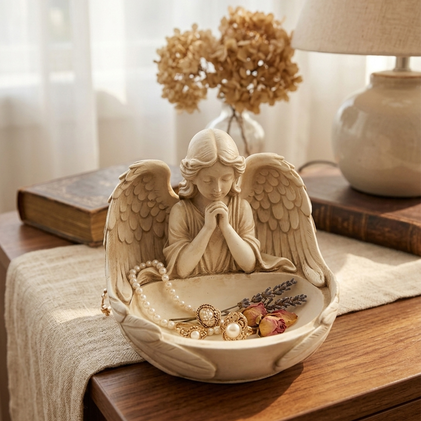 Angel Tray made of resin, European rustic