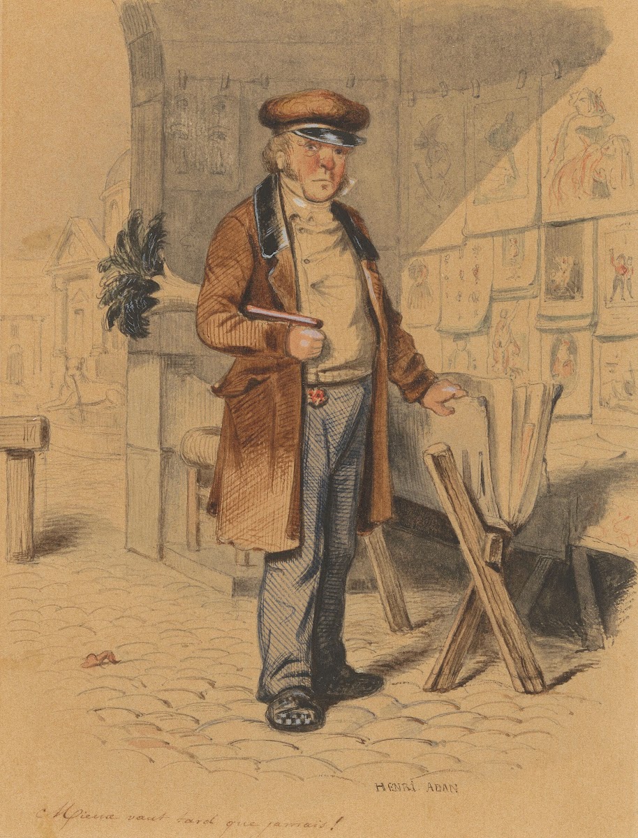 Prenthandelaar after Karl Girardet c 1850   c 1900