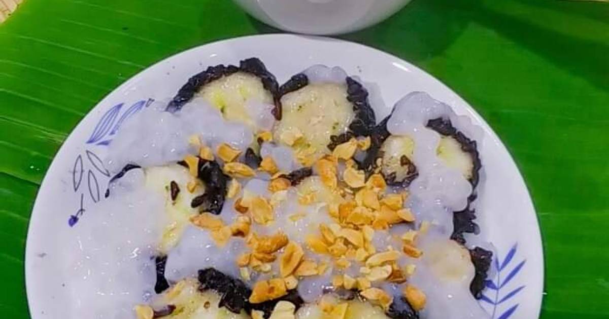 Chuối Nếp Cẩm Nướng Chan Nước Cốt Dừa