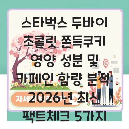 스타벅스 두바이 초콜릿 쫀득쿠키 영양 성분 및 카페인 함량 분석 대표 이미지