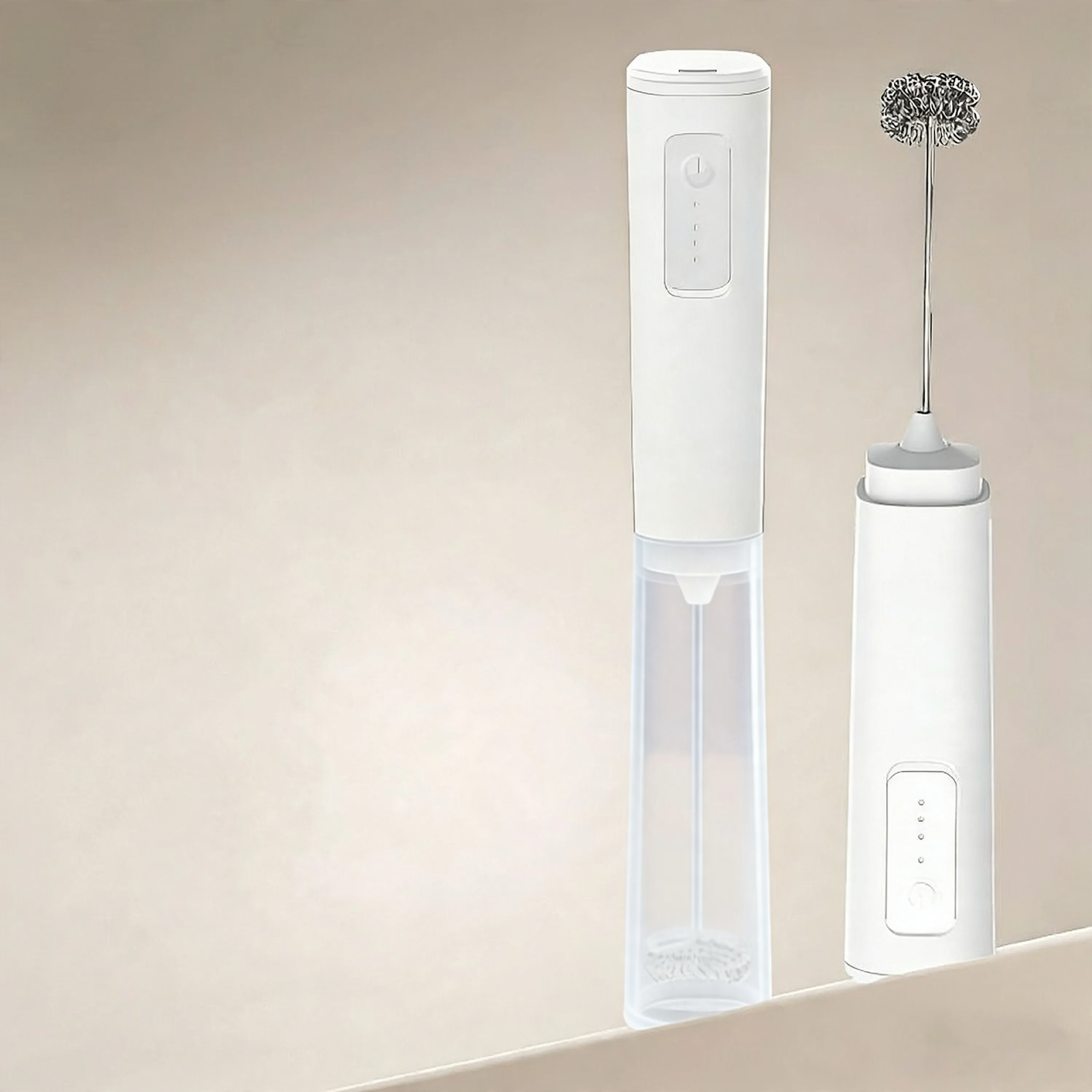 Electric milk frother, rechargeable