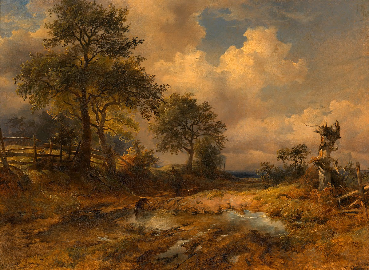 Der Karrenweg Heimkehrender Jäger 1844