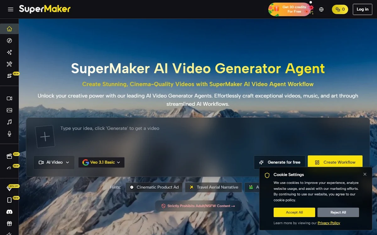 Captura de Supermaker AI