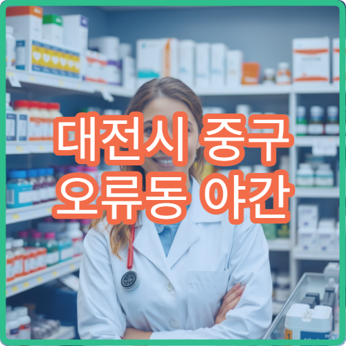 대전시 중구 오류동 야간 영업 문여는 약국 밤 늦게 방문 가능 정보