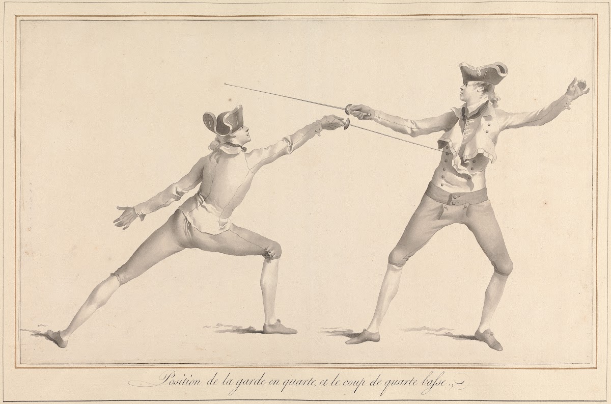 Position de la Garde en Quarte et le Coup de Quarte Basse 1763