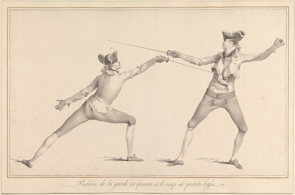 Position de la Garde en Quarte et le Coup de Quarte Basse 1763