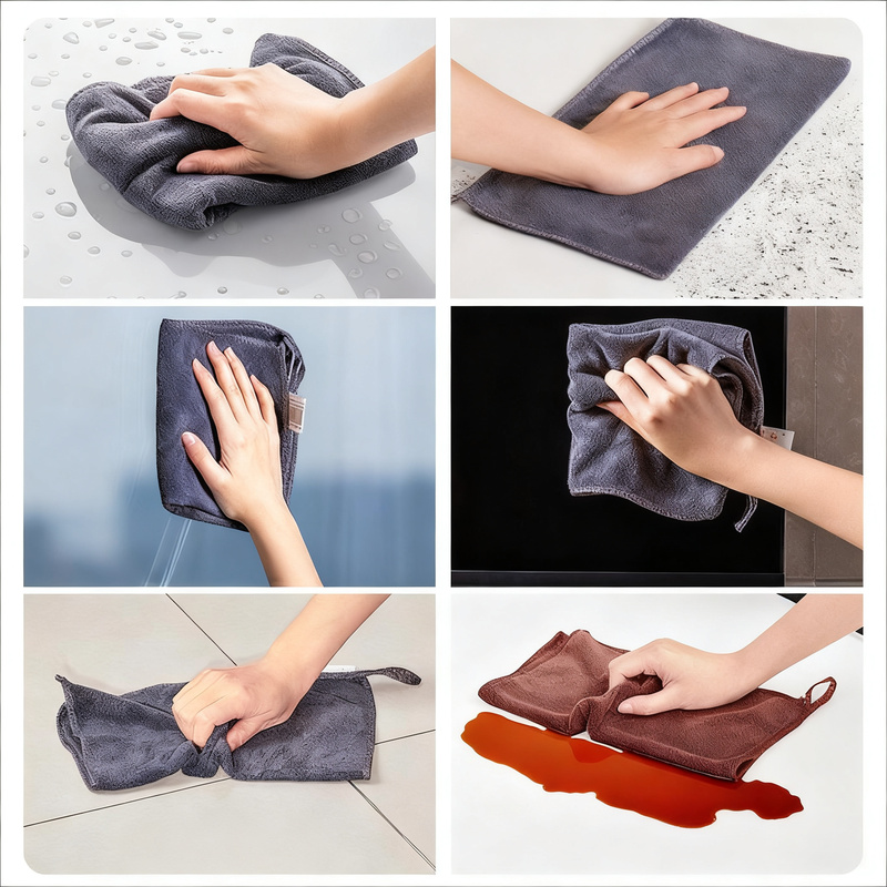 Microfiber cleaning cloths, 3-piece set, absorbent