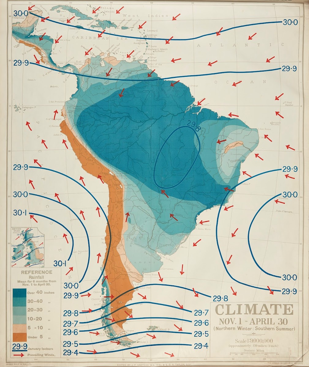 South America  Climate Nov 1  April 30 Northern Winter Southern Summer 1914