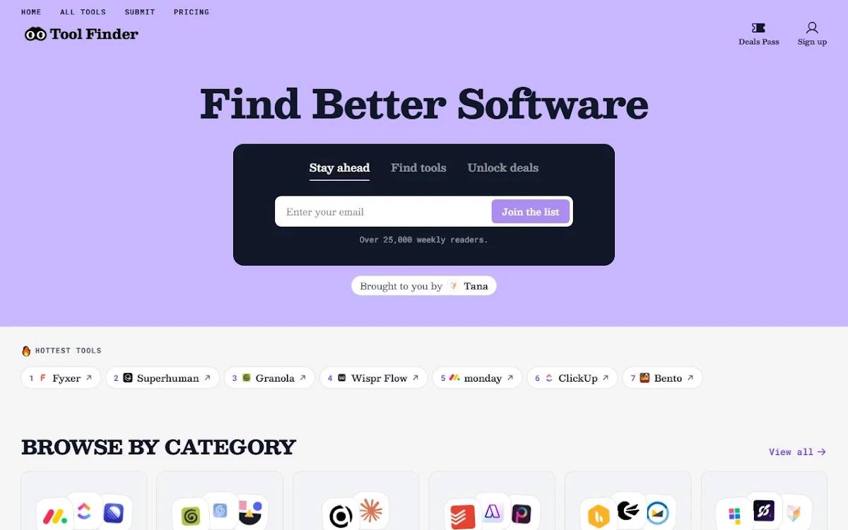 Captura de Tool Finder