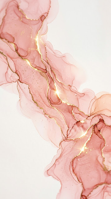 Abstract Alcohol Ink Blush Pink Gold Foil Background - Free mobile Wallpaper