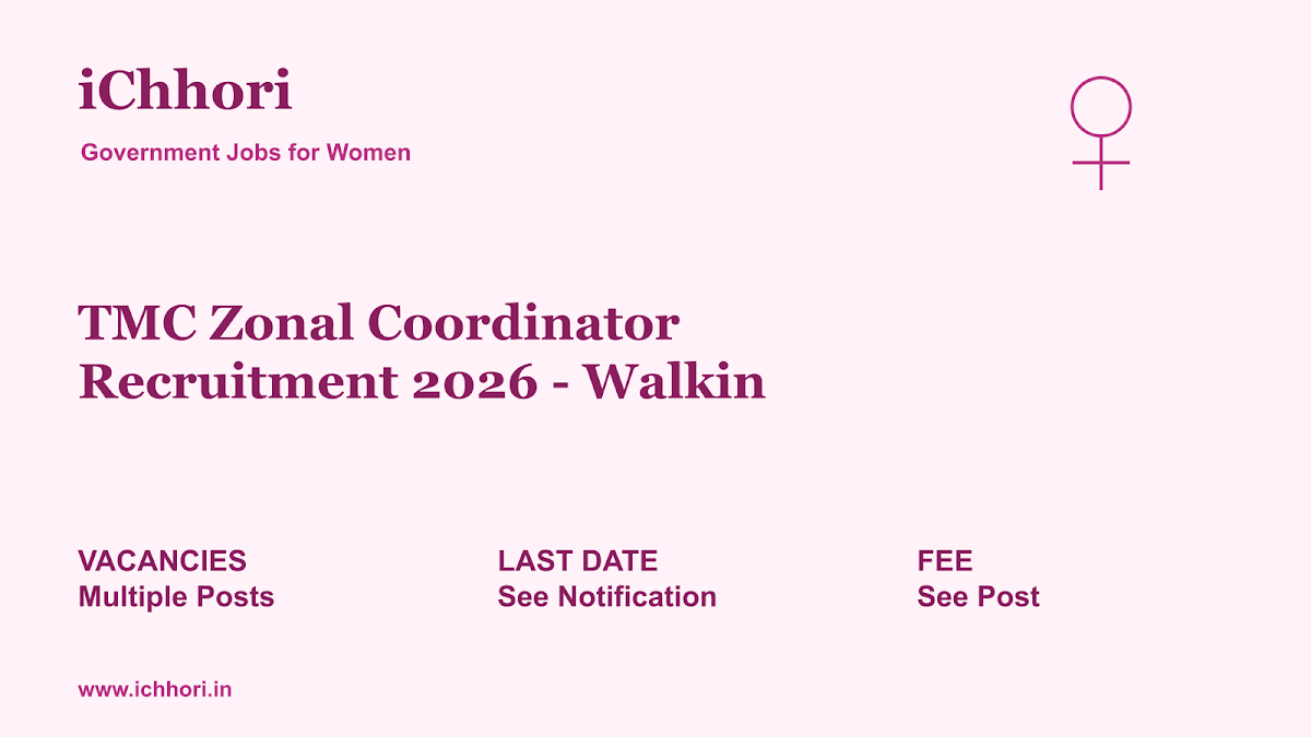 TMC Zonal Coordinator Recruitment 2026 - Walkin - iChhori