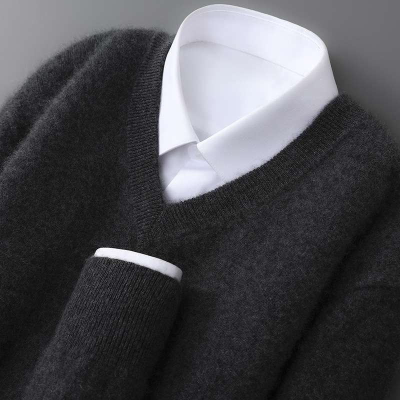 Men's Wool Sweater, V-Neck, Long Sleeve