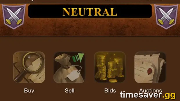 The WoW Classic Auction House — "buyout" delivery routes gold through a listing, and the neutral AH is the only cross-faction option
