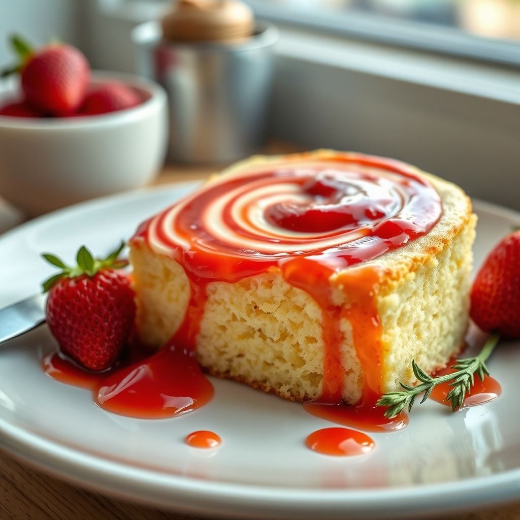 Strawberry Cream Cheese Pound Cake Recipe with Swirled Jam (Easy Homemade)