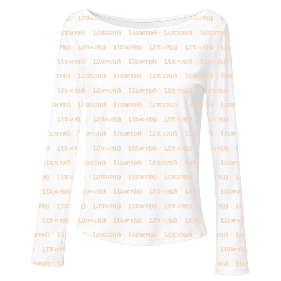 AOP Curved hem women's long-sleeved T-shirt