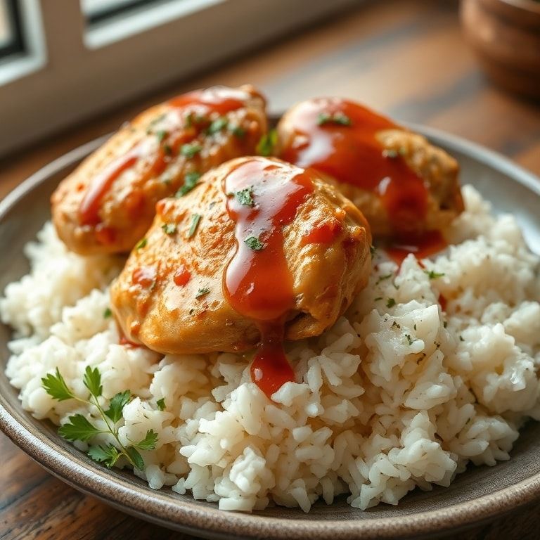 Chicken Thighs with Rice Simple Comfort Meal – Easy Homemade Weeknight Dinner finished