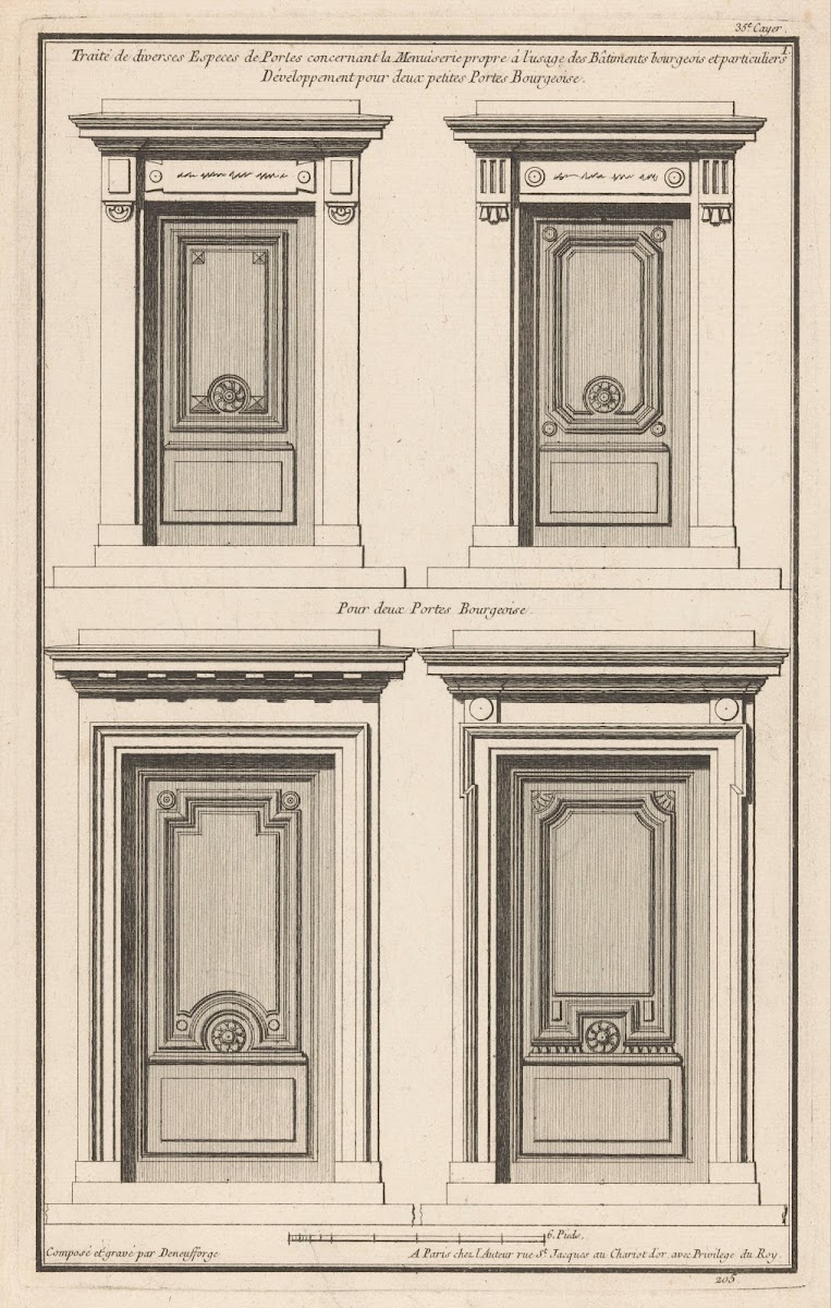 Développement pour deux petites Portes Bourgeoise 1767