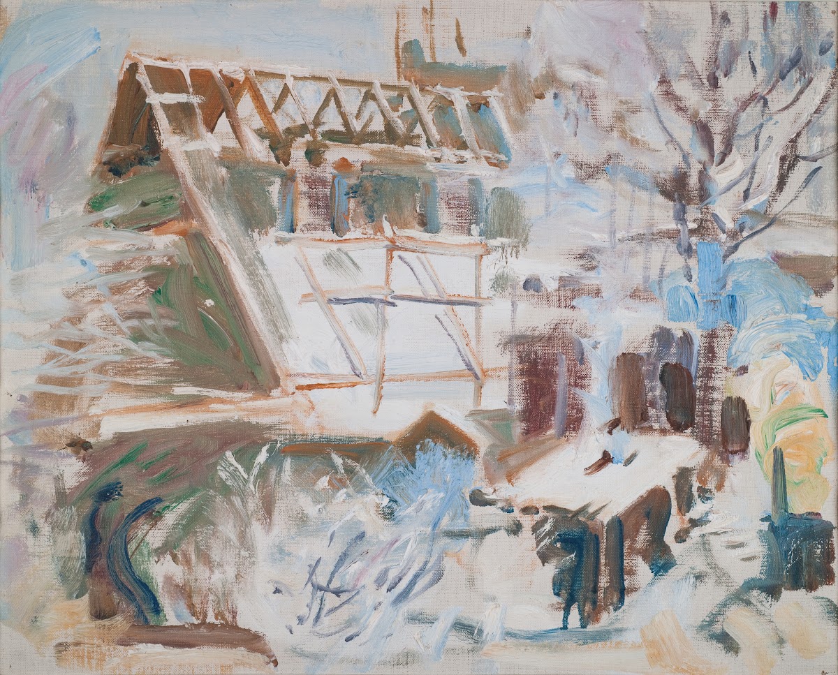 Tarvaspään ateljee rakenteilla 1912
