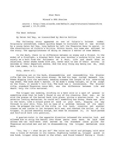 Sw wizard the best defense by osten dalnay as transcribed by morrie mullins
