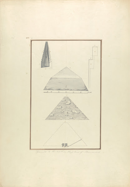 Plans and Views of Two Pyramids One Cephrons at Giza ca 1750