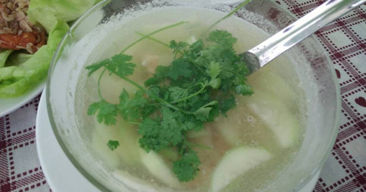 Canh bầu với tôm
