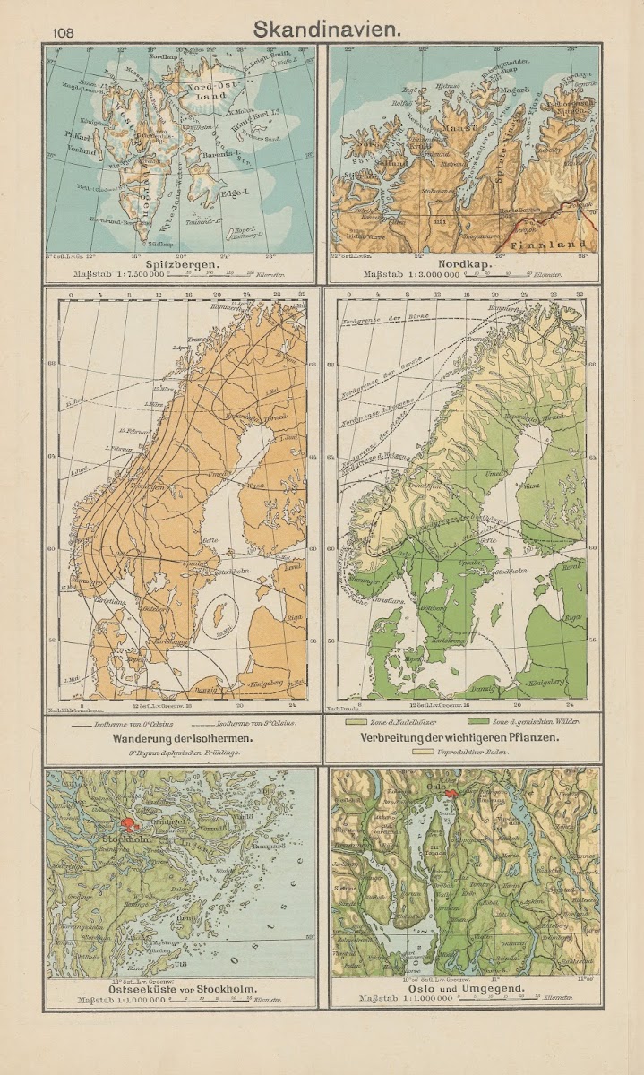 Skandinavien Spitzbergen  Nordkap  Ostseeküste vor Stockholm  Oslo und Umgegend