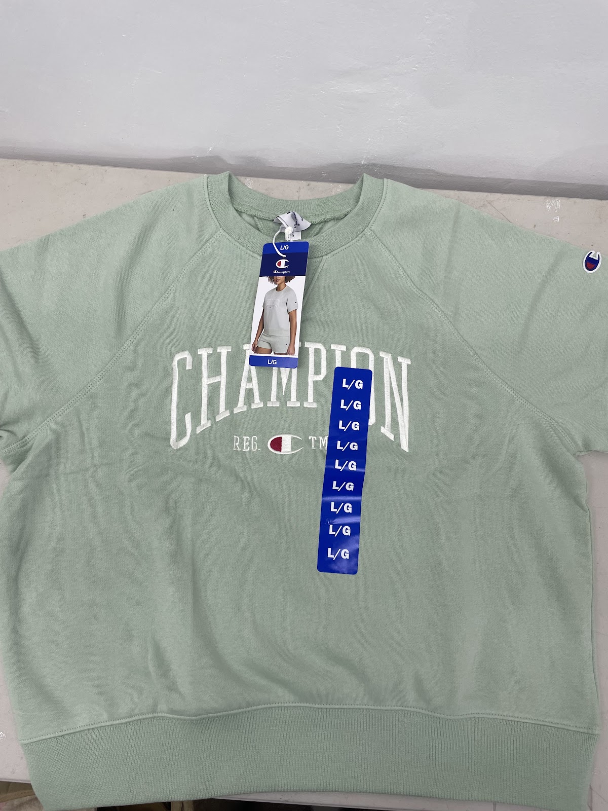 Champion Sweater Shortsleeve Green L #2202