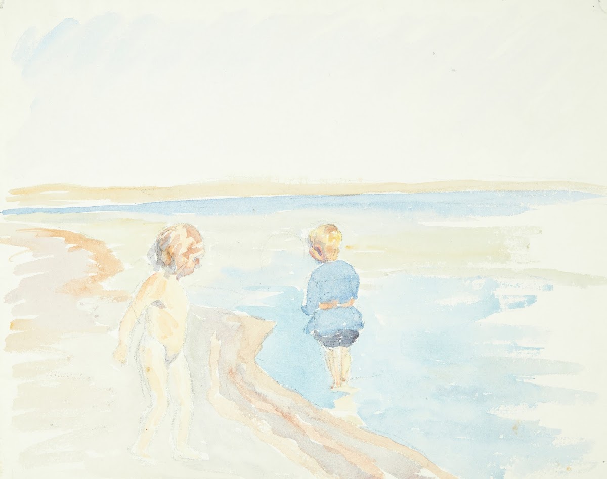 Børn ved stranden
