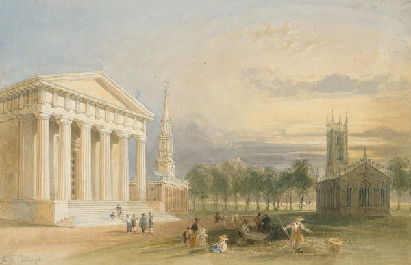 Study for Bartletts View of Yale College andStatehouse before1840