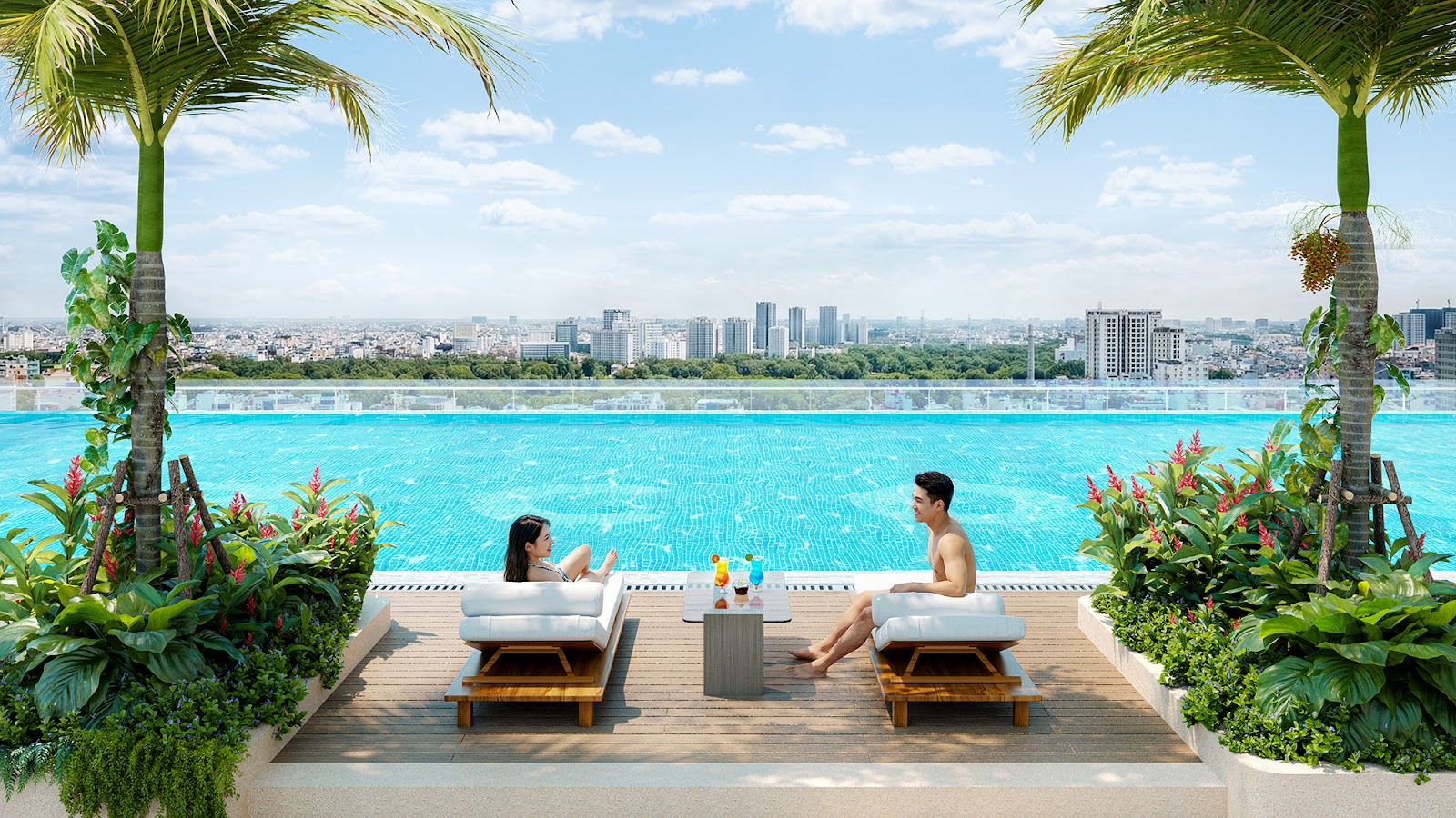 Hồ bơi vô cực ngắm hoàng hôn Bcons Aria