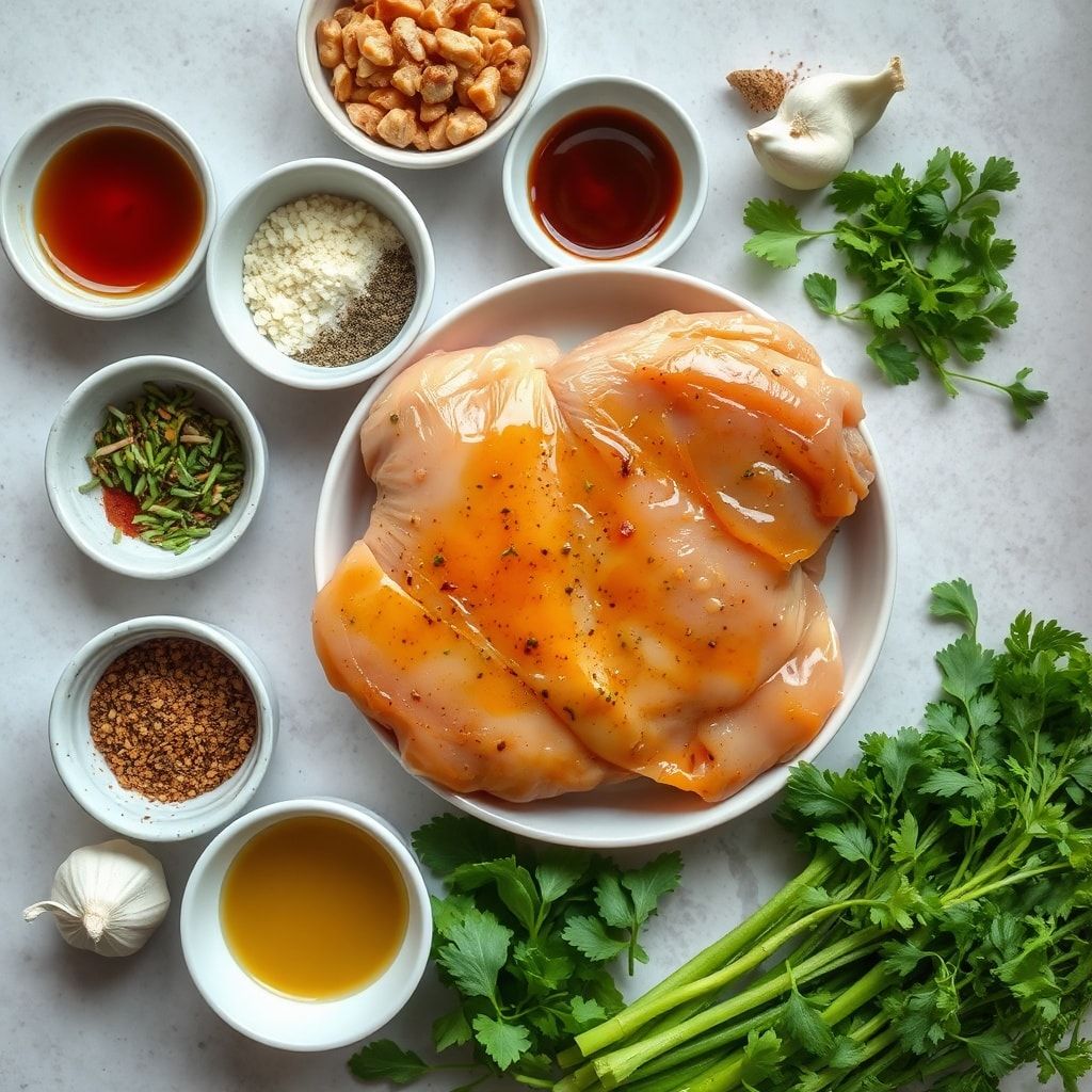Ingredients for Quick Caramelized Soy Chicken with Garlic Ginger Broth (30-Minute Weeknight Winner)