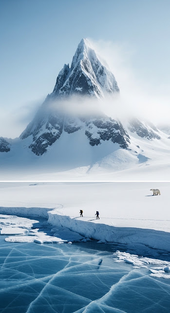 Cinematic High Contrast Arctic Tundra and Mountain - Free mobile Wallpaper