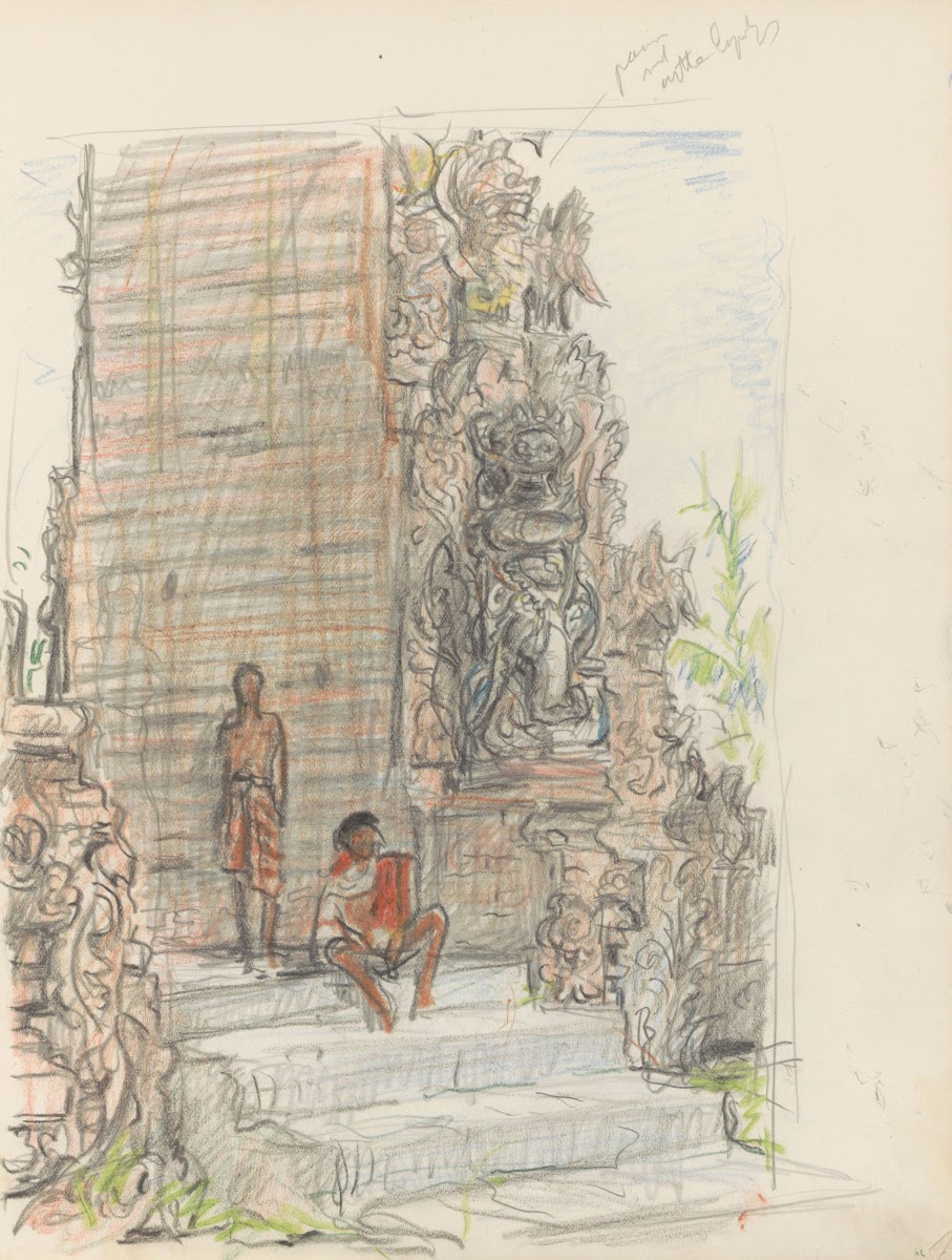 Figuren op een tempeltrap 1931