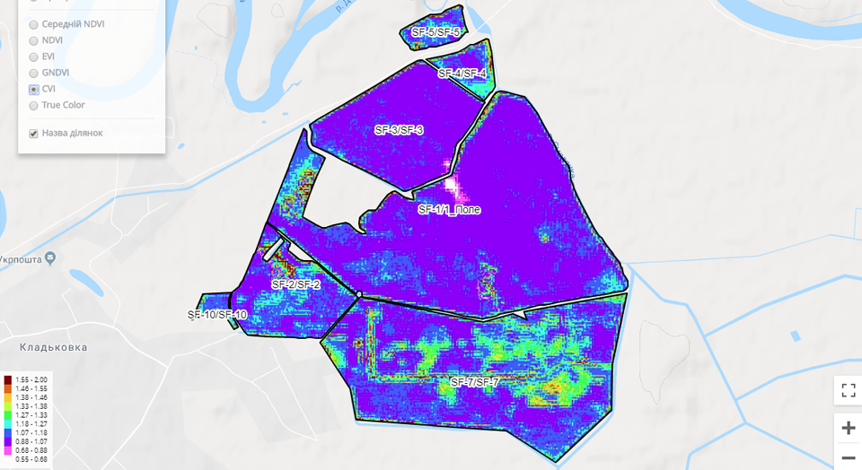 Моніторинг вегетаційних індексів (NDVI) в сільському господарстві