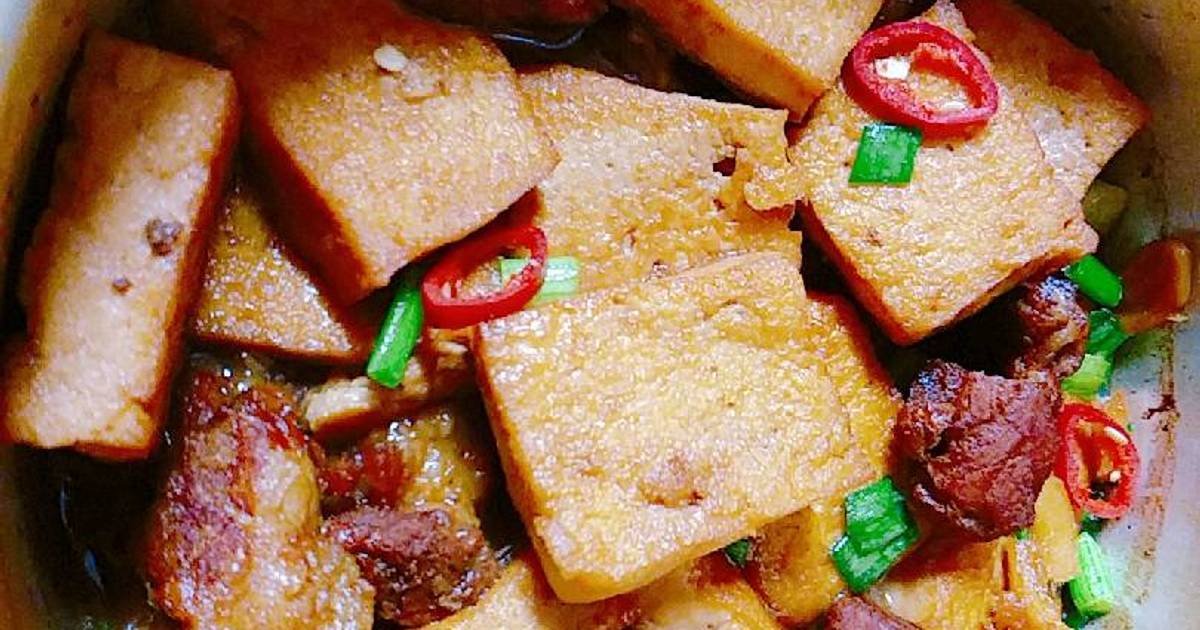 Thịt nấu đậu phụ