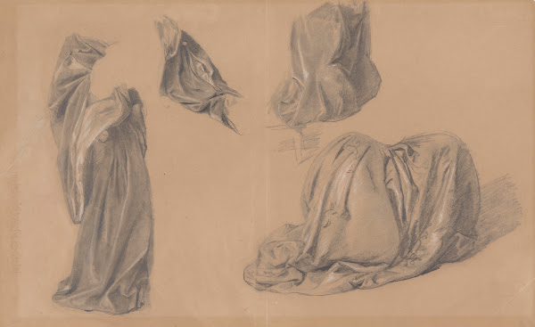 Studies of various parts of dresses for the painting The Upbringing of Sigismund