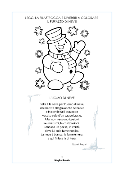 Anteprima della prima pagina: L'uomo di neve - da colorare