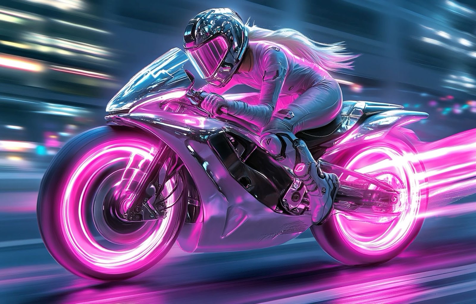 Neon Biker Wallpaper