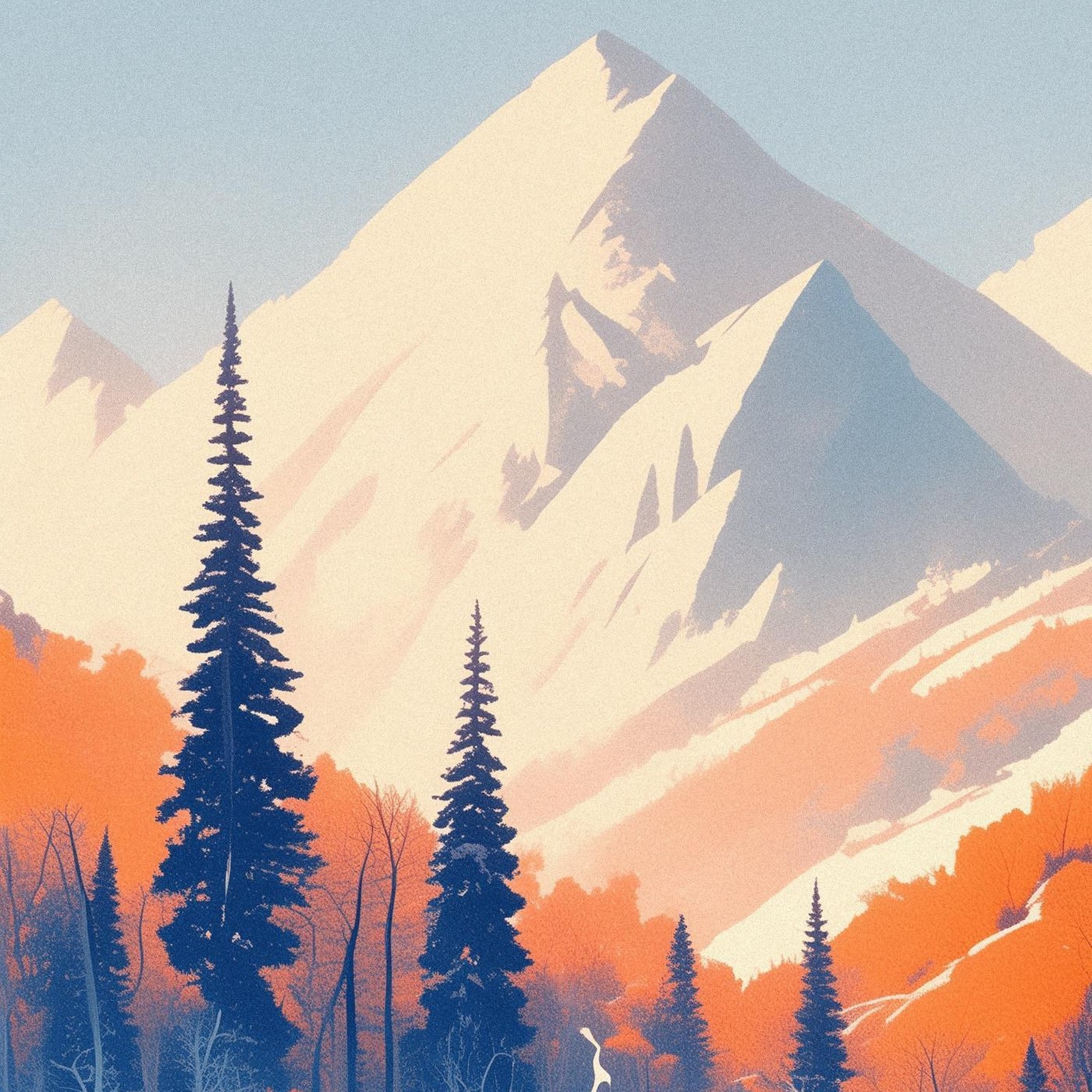 Download Snowy Mountain Cabin At Sunset Full HD iPhone