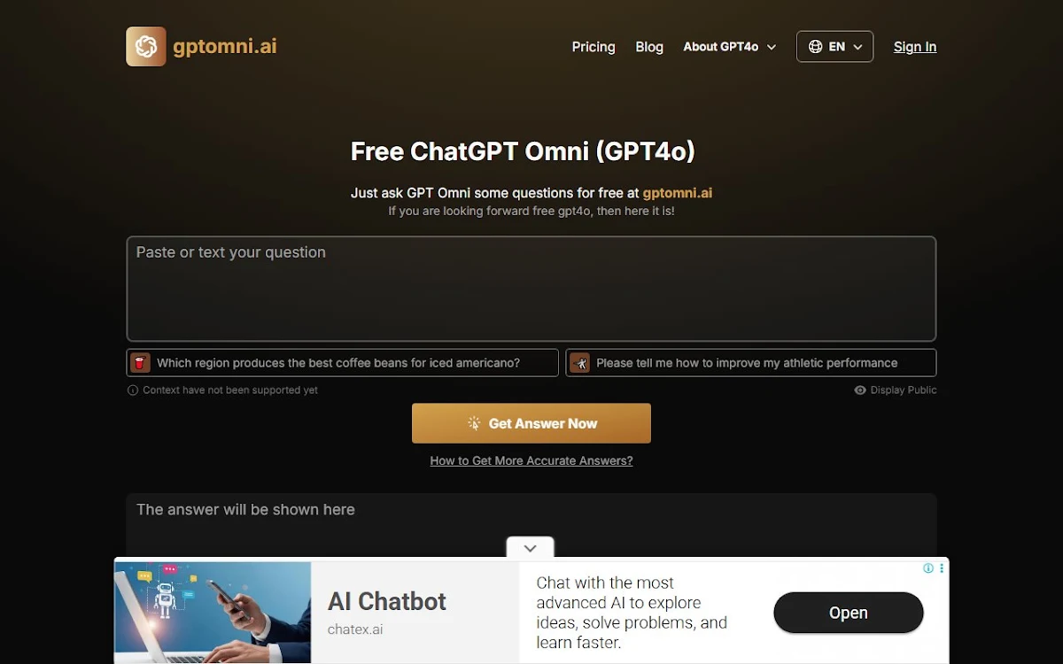 Captura de Free ChatGPT Omni