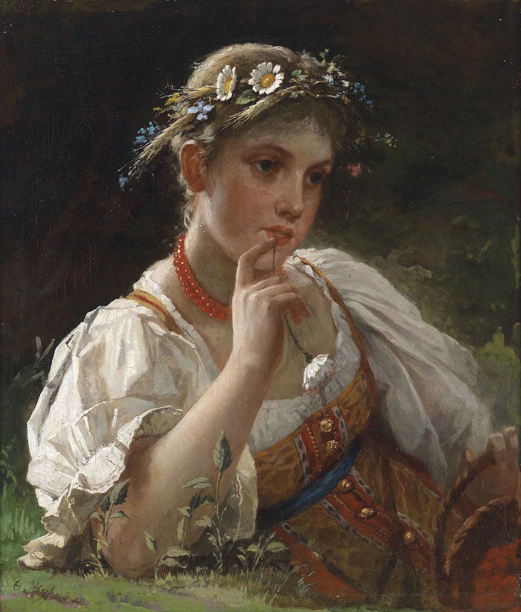 MäDchen In Tracht Mit Blumenkranz