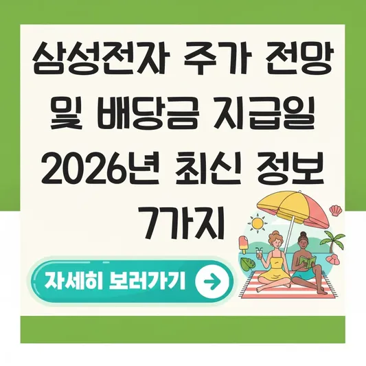 삼성전자 주가 전망 및 배당금 지급일 대표 이미지