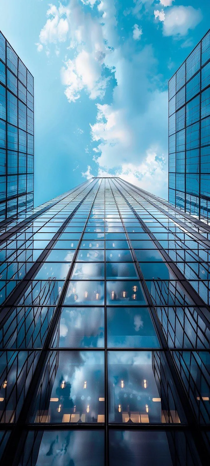 Modern Glass Skyscrapers - Architectural Photography iPhone Wallpaper (736x1632)